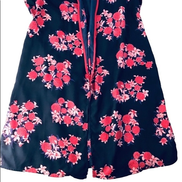 PLEIONE NWT Navy Blue & Pink Floral Open-Front Kimono Size Small/Petite NWT - Picture 4 of 9